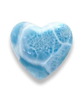 AAA Carved Larimar Heart Palm/Meditation/Healing Stone, Medium (#205) - 3x4