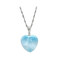 Carved Larimar Heart Necklace (Small) 3x4