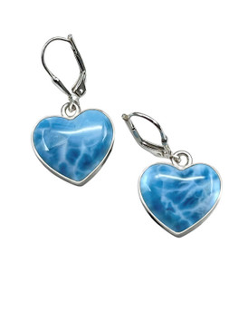 Premier Collection Larimar Heart Lever-Back Earrings - example