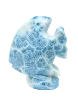 Carved Larimar Angelfish (#868) front