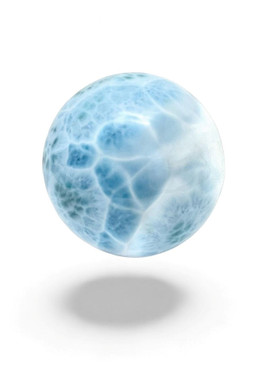 Carved Larimar Sphere (#742)