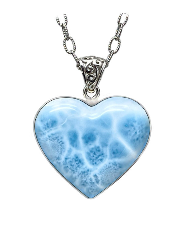 Premier Collection Larimar Heart Pendant - Large (LMB-H274)