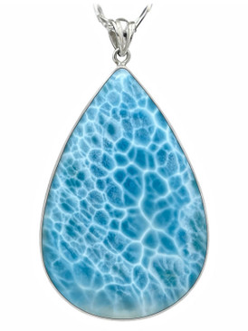 Museum Quality Premier Collection Teardrop Larimar Pendant - Very Large (#LMB-792)