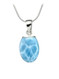 Premier Collection Double-Sided Oval Larimar Necklace - Small (#LMB-058)