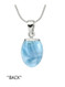 Premier Collection Double-Sided Oval Larimar Necklace - Small (#LMB-058) - back