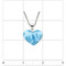 Premier Collection Double-Sided Larimar Heart Pendant -Small (#LMB-H076) - ruler