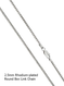 Rhodium-Plated Sterling Silver 2.5mm ROUND BOX Link Chain