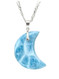 Premier Collection Double-Sided Crescent Larimar Pendant - Medium (#LMB-145)