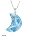 Premier Collection Double-Sided Crescent Larimar Pendant - Medium (#LMB-145) - back