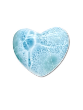 Carved Larimar Heart Palm/Meditation/Healing Stone, Medium (#245)