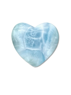 Carved Larimar Heart Palm/Meditation/Healing Stone, Medium (#206)