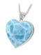 Premier Collection Larimar Butterfly Heart Pendant - Large (LMB-332) - left