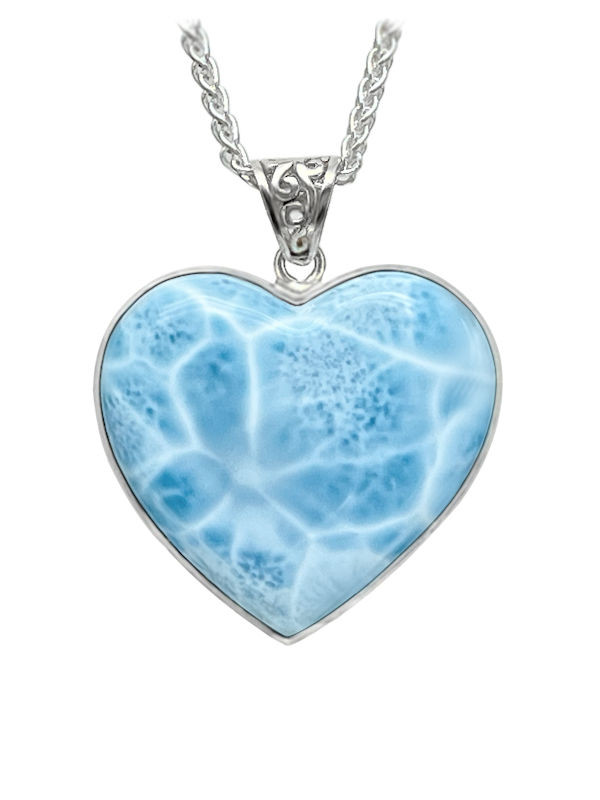 Premier Collection Larimar Butterfly Heart Pendant - Large (LMB-332)