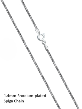 Sterling Silver 1.4mm Rhodium-plated WHEAT/SPIGA Chain