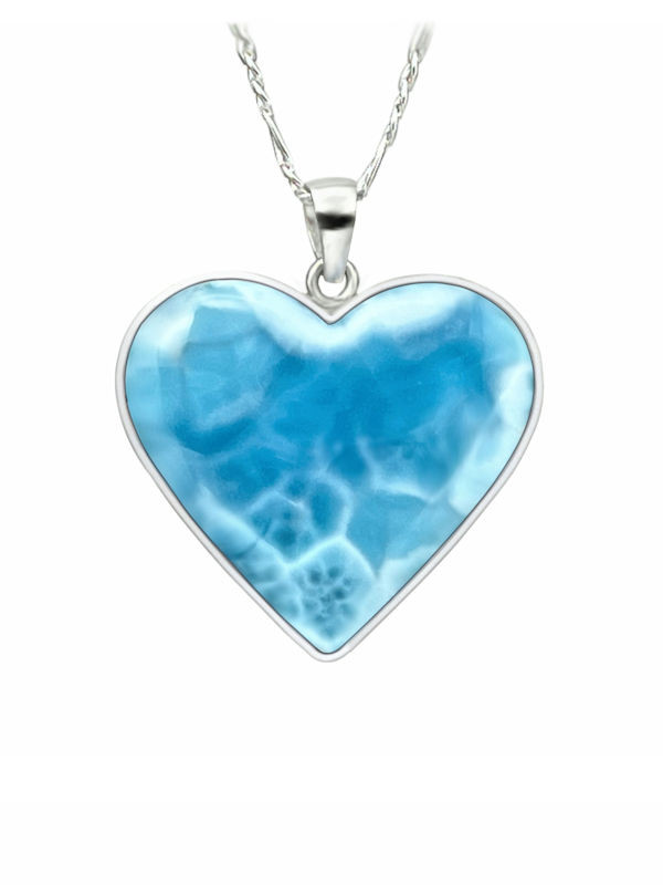 Premier Collection Larimar Heart Pendant - Large (LMB-288)