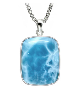 Premier Collection Rectangular Larimar Pendant - Medium/Large (#LMB-253)