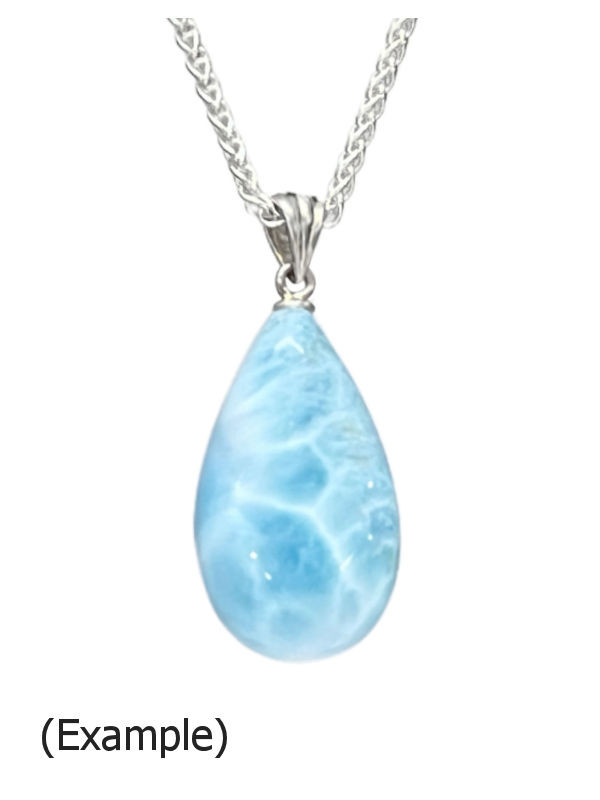 Double-Sided Larimar Teardrop Pendant -Small (#MS-TD3DBL) (Example)