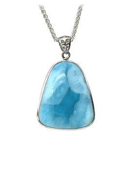 Triangular Freeform Larimar Pendant - Medium (#MS-124FF)