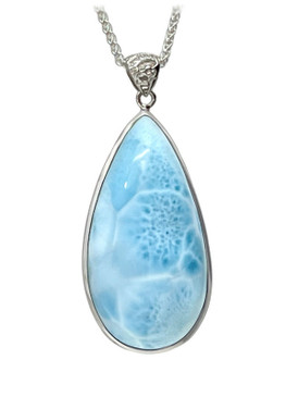 Teardrop Larimar Pendant - Large (#MS-185FF) - Larimarket