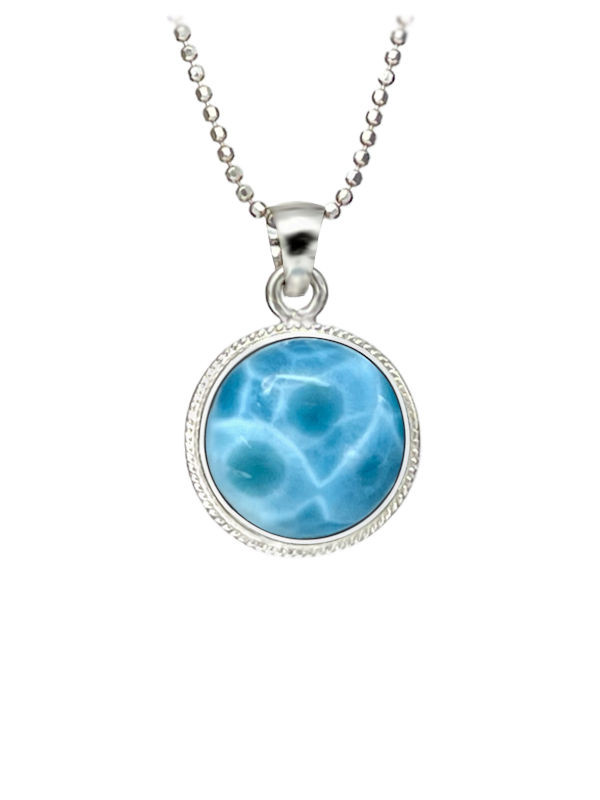 Premier Collection Round Larimar Pendant - Small (#LMB-088RD)