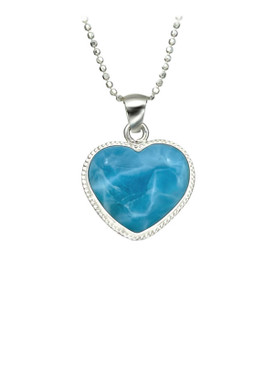 Premier Collection Larimar Heart Pendant - Small (#LMB-087H)