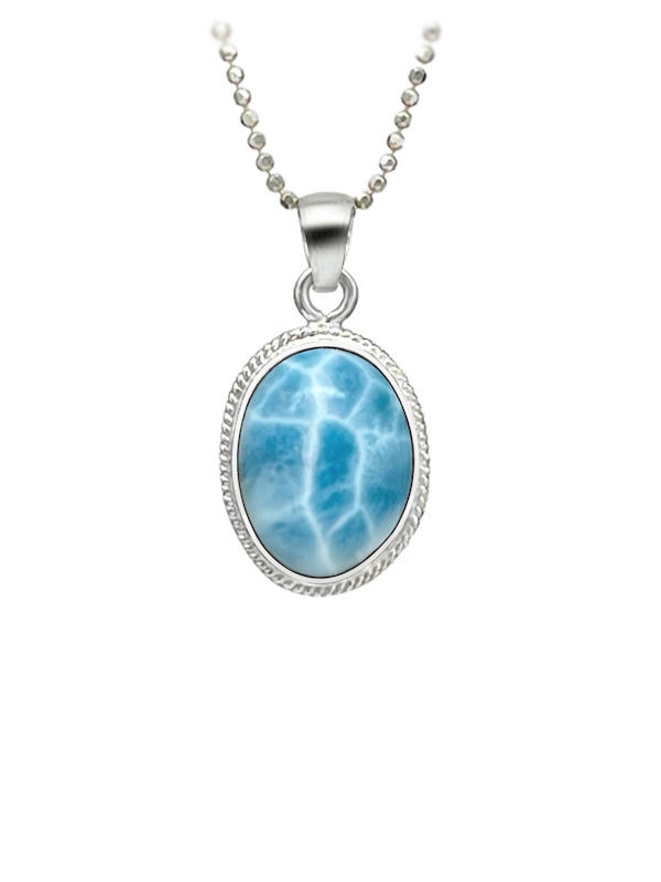 Premier Collection Oval Larimar Pendant - Small (#LMB-086)