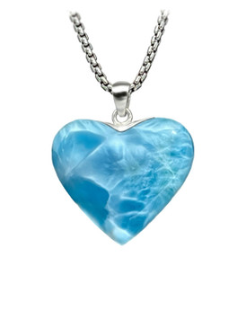 Premier Collection Double-Sided Larimar Heart Pendant - Large (#LMB-216H) - thumbnail