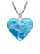 Premier Collection Double-Sided Larimar Heart Pendant - Large (#LMB-216H)