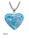 Premier Collection Double-Sided Larimar Heart Pendant - Large (#LMB-216H) - back