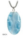 Premier Collection Double-Sided Oval Larimar Pendant - Large (#LMB-226) - back