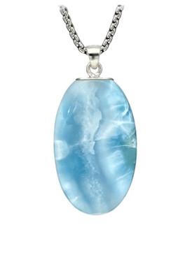 Premier Collection Double-Sided Oval Larimar Pendant - Large (#LMB-226) - thumbnail