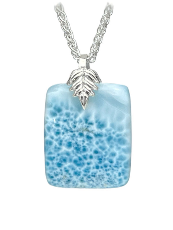 Premier Collection Double-Sided Rectangular Larimar Pendant - Medium (#LMB-167L)