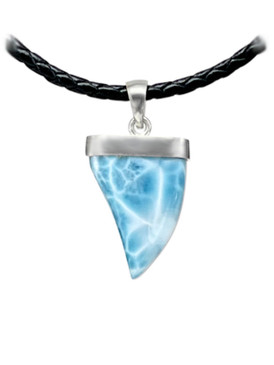 Premier Collection Larimar Shark Tooth Necklace (LMB-129S)