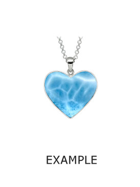 Premier Collection Larimar Heart Pendants - Small/Medium