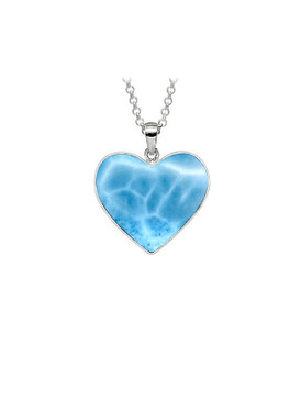 Premier Collection Larimar Heart Pendants - Small/Medium