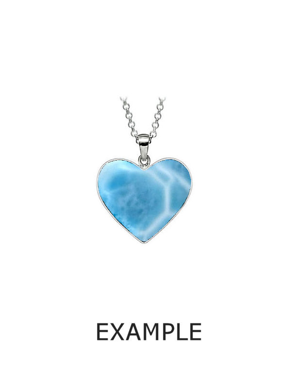 Premier Collection Larimar Heart Pendants - Small 