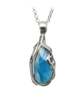 Freeform Teardrop Larimar Pendant - Medium (PLC-155)