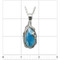 Freeform Teardrop Larimar Pendant - Medium (PLC-155) - ruler