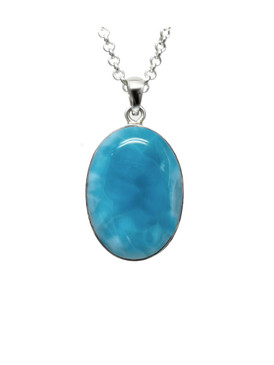 Premier Collection "Volcanic Blue" Larimar Oval Pendant - Medium (LMB-152)