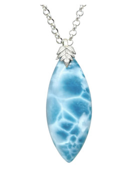 Premier Collection Double-Sided Marquis Larimar Pendant - Large (LMB-214) - front