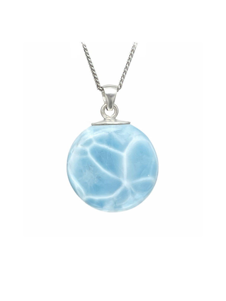 larimarさん Premier Collection Double-Sided Round Larimar Pendant - Medium