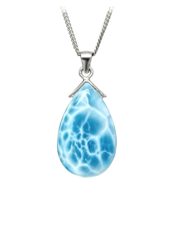 Premier Collection Double-Sided Teardrop Larimar Pendant - Medium (LMB-152TD)