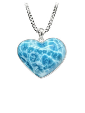 Premier Collection Larimar Heart Pendant - Large (LMB-482)