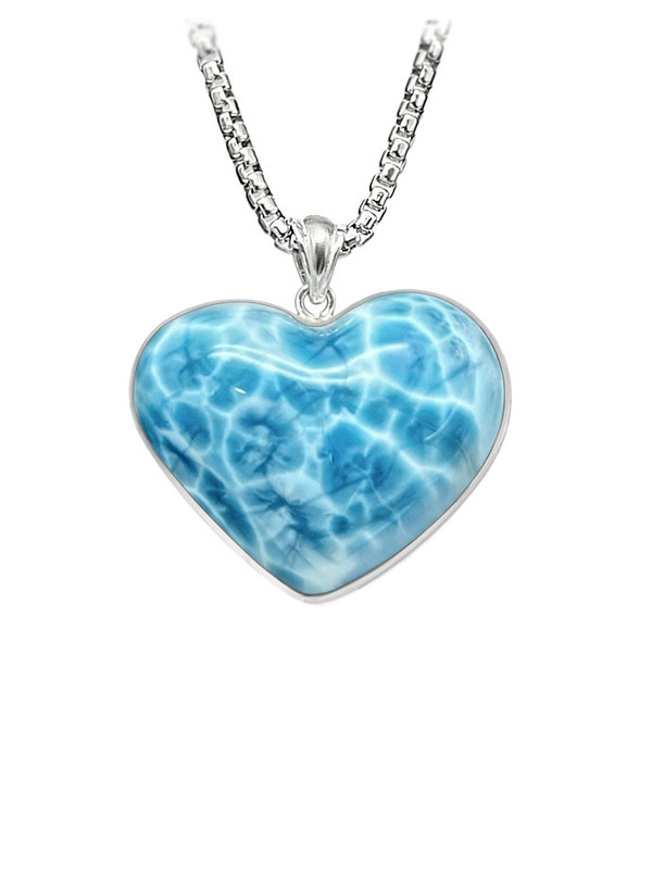 Premier Collection Larimar Heart Pendant - Large (LMB-482)