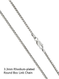 Rhodium-Plated Sterling Silver 3.3mm Round Box Link Chain