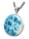 Premier Collection Round Freeform Larimar Necklace - Large (LMB-282) - left