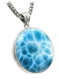 Premier Collection Round Freeform Larimar Necklace - Large (LMB-282) - right