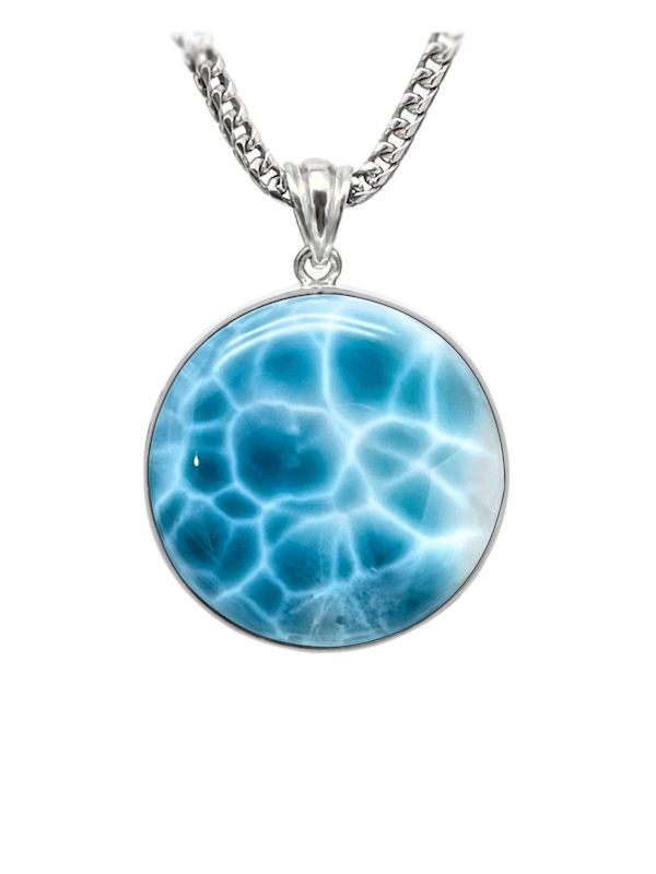 Premier Collection Round Freeform Larimar Necklace - Large (LMB