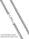 4.3mm Rhodium-plated Round Franco Chain