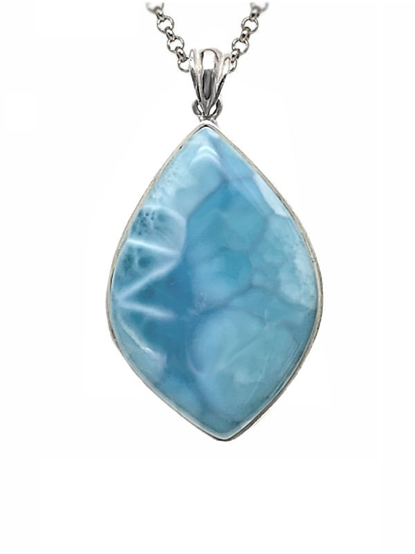 Freeform Marquis Larimar Pendant - Large (LMB-360)